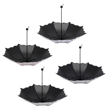 Women Anti UV Sun Protection Windproof Flower Umbrella
