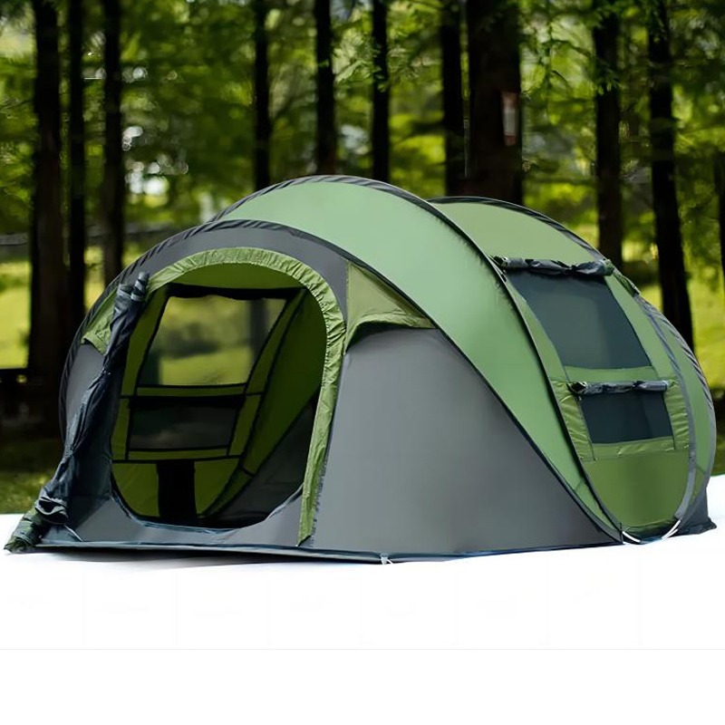 190T Polyester Pop Up Camping Tent with Two Doors and Mesh Windows