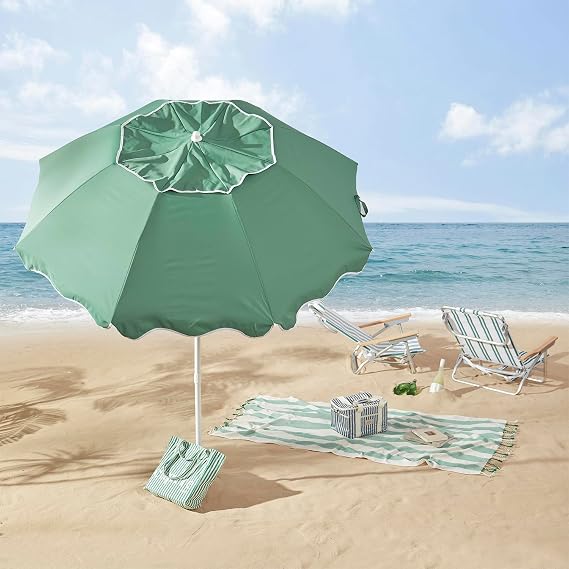 2.2M Vintage Green Beach Umbrella