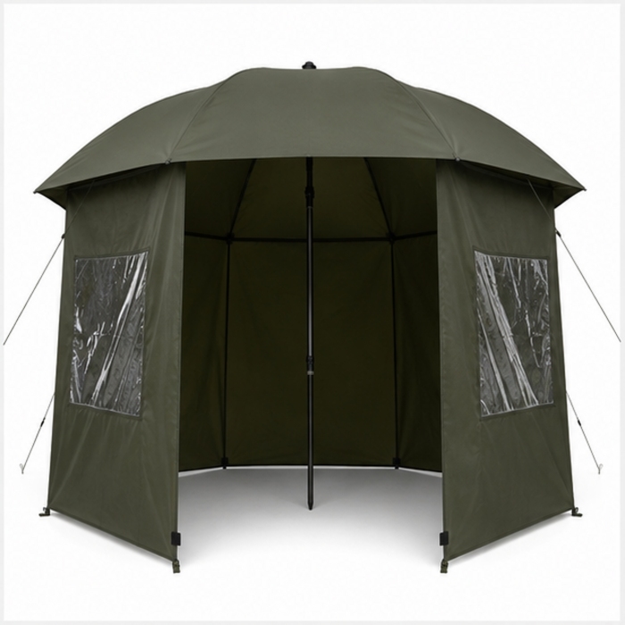 2.4m Fishing Umbrella Shelter with Detachable Sidewalls