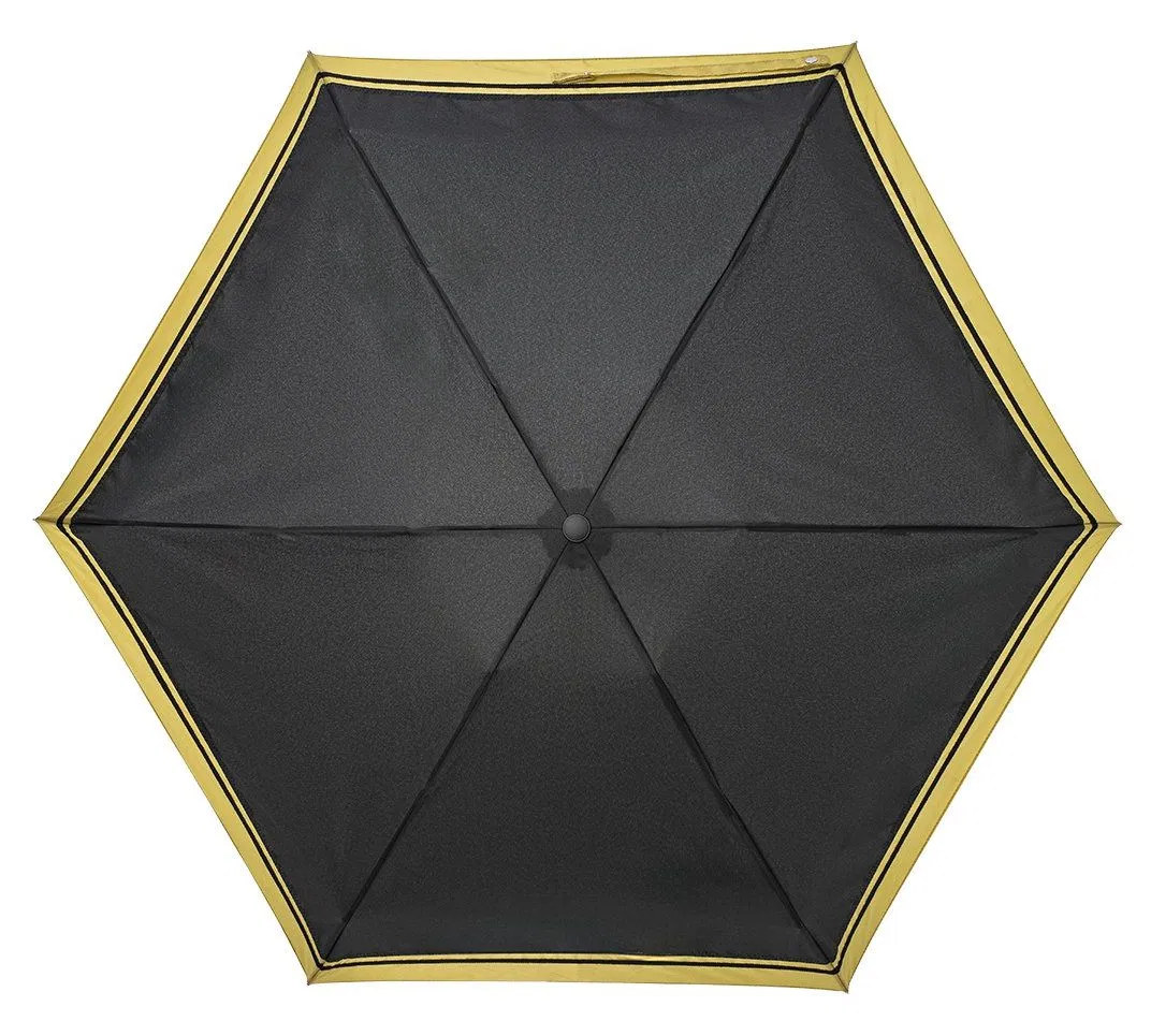 20in Five-Fold Compact Umbrella with Satin-Trim Border