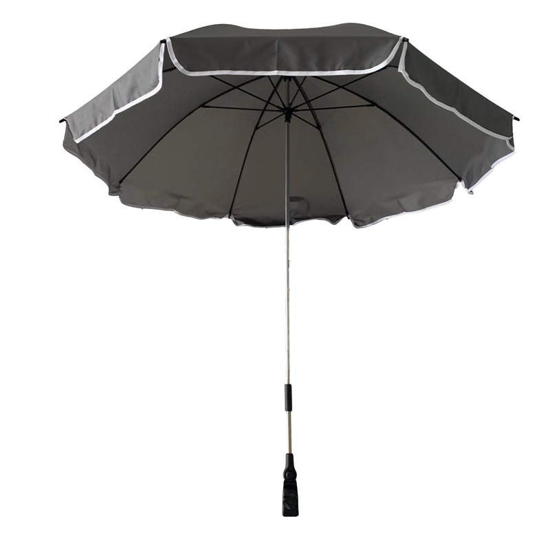 23 Inch Clamp-On Beach Chair Umbrella with Contrast Piping