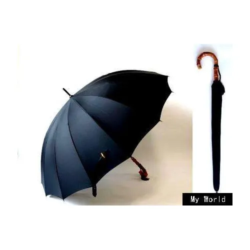 25 Inch Semi-Automatic Wooden Handle Men Umbrella