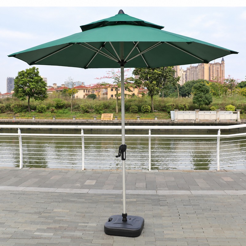 270cm Crank Open Patio Umbrella with Vented Canopy