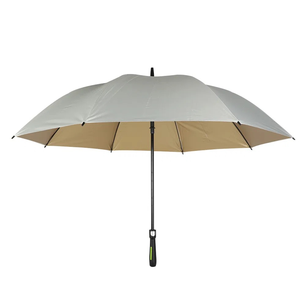 29 Inch Auto Open Golf Umbrella with Gold Coated Pongee Canopy
