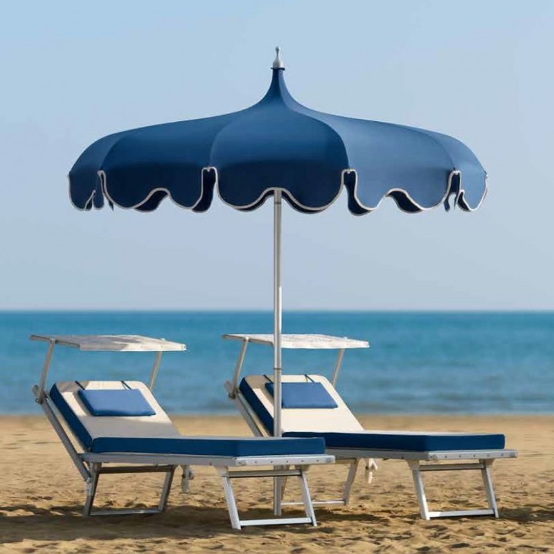 3m 16 Rib Pagoda Patio Umbrella with Scalloped Edge
