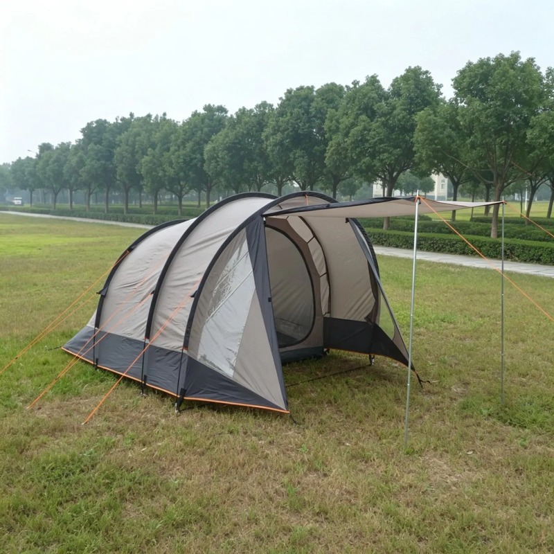 4 Person Double-Layer Family Tunnel Tent with Front Space