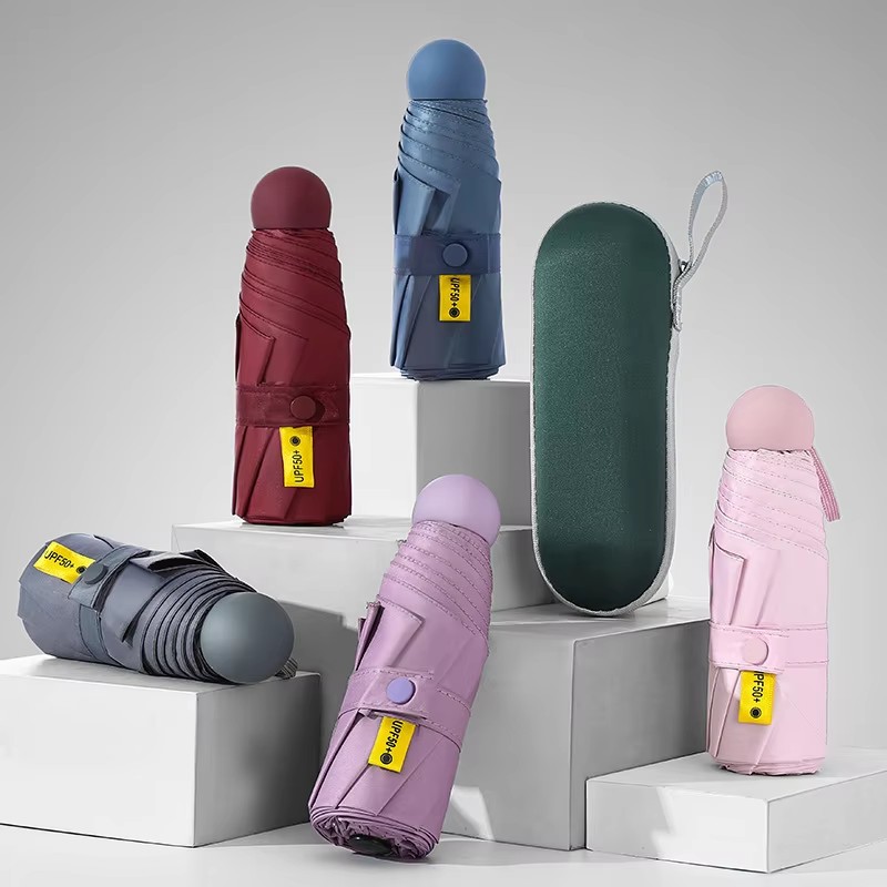 50% Capsule Pocket Umbrella, Ultra-Light Mini, Custom Logo for Women Gifts