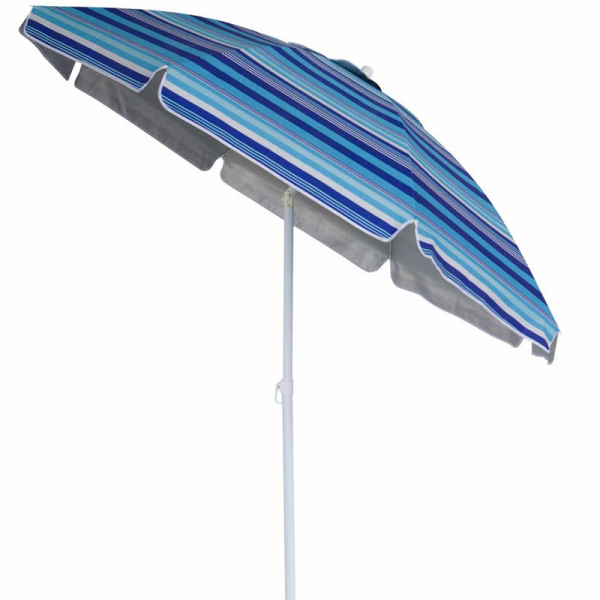 6.5ft Blue Striped Outdoor Beach Parasol