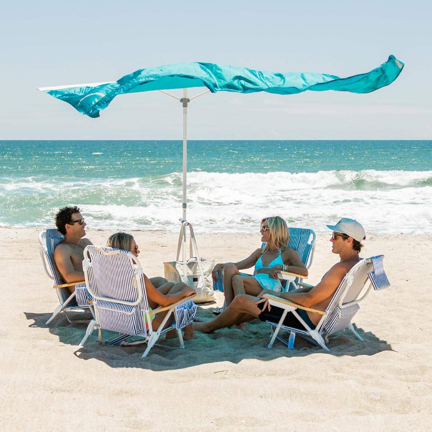 8 x 8 Ft Single-Pole Wind-Powered Beach Shade