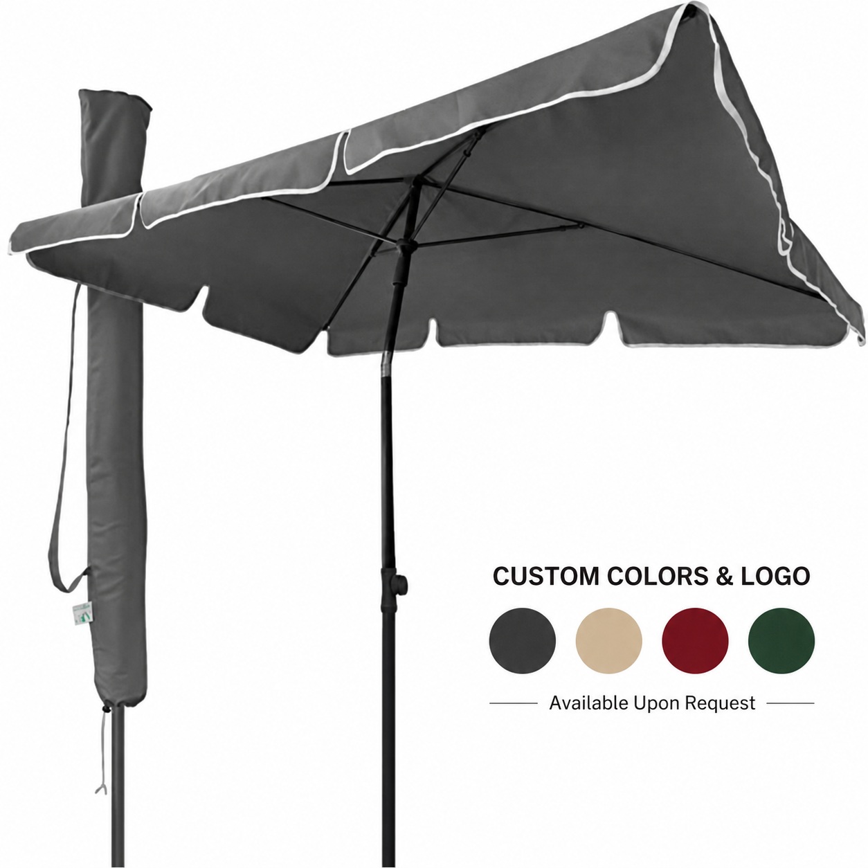 Adjustable Aluminum Patio Umbrella with Tilt Function and Fiberglass Ribs
