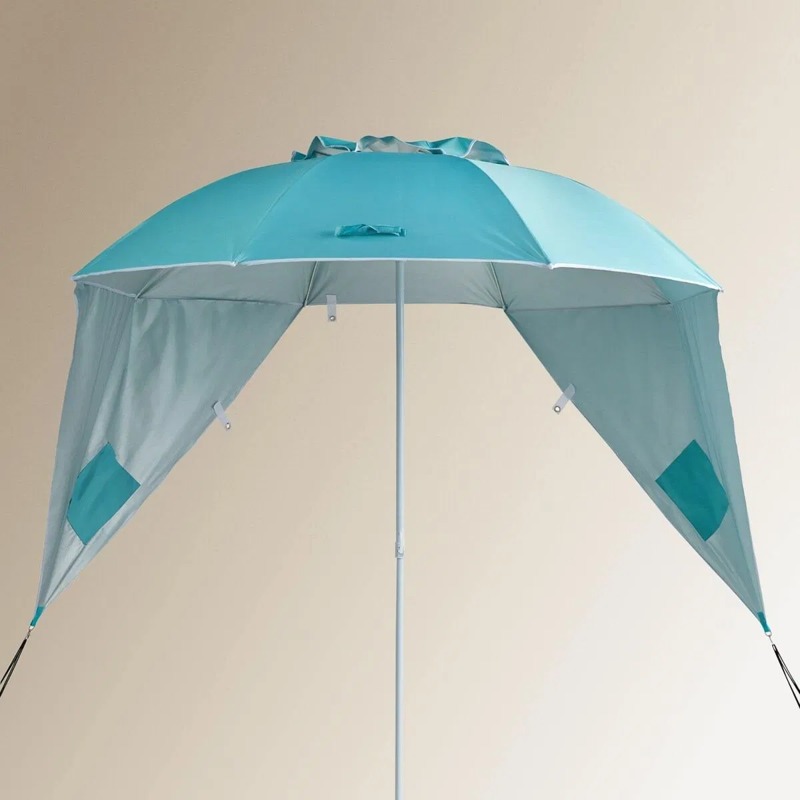 Beach Sports Umbrella Shelter with Side Curtains and Pegs