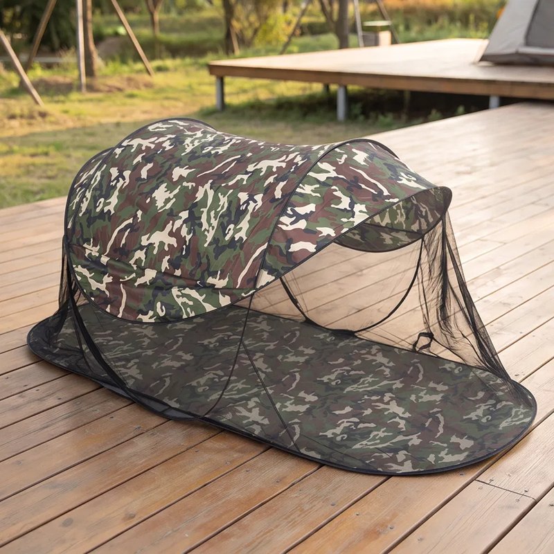 Camouflage Pop Up Mosquito Net Tent with Carry Bag