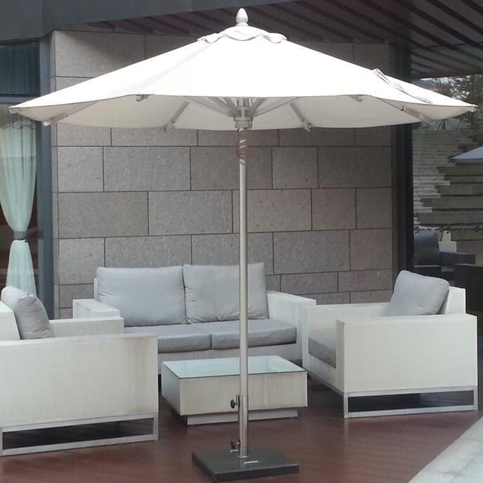 Compact 2m Aluminum Center-Pole Patio Umbrella for Outdoor Seating