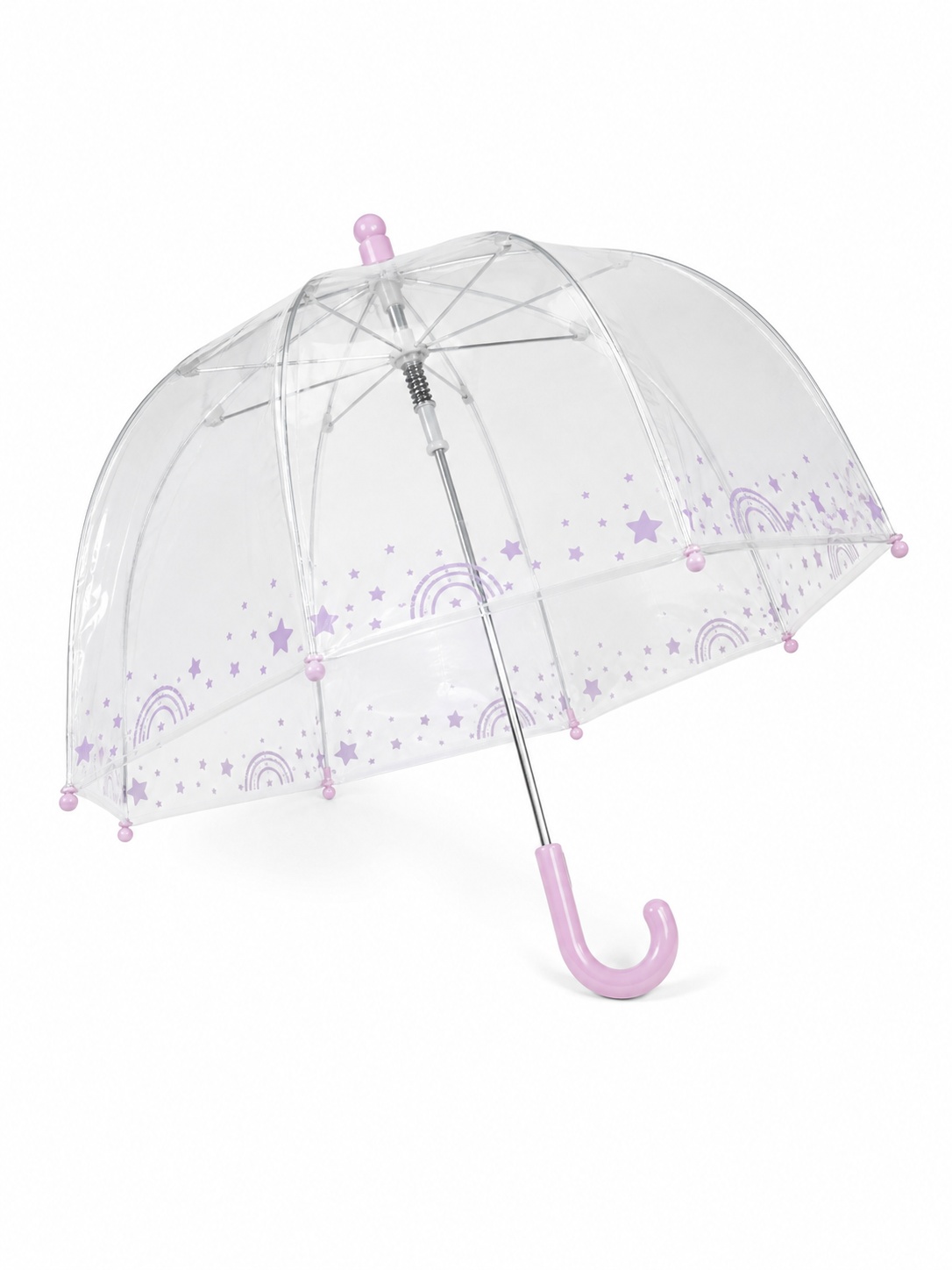 Custom 19-Inch Clear Dome Kids Umbrella with Rounded Tips