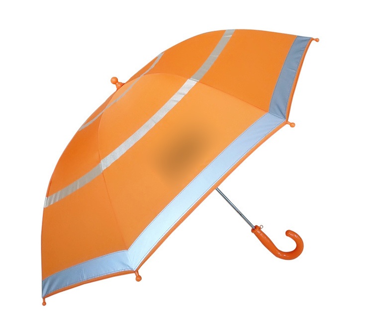 Custom 19 Inch Reflective Safety-Trim Kids Umbrella with 8 Ribs