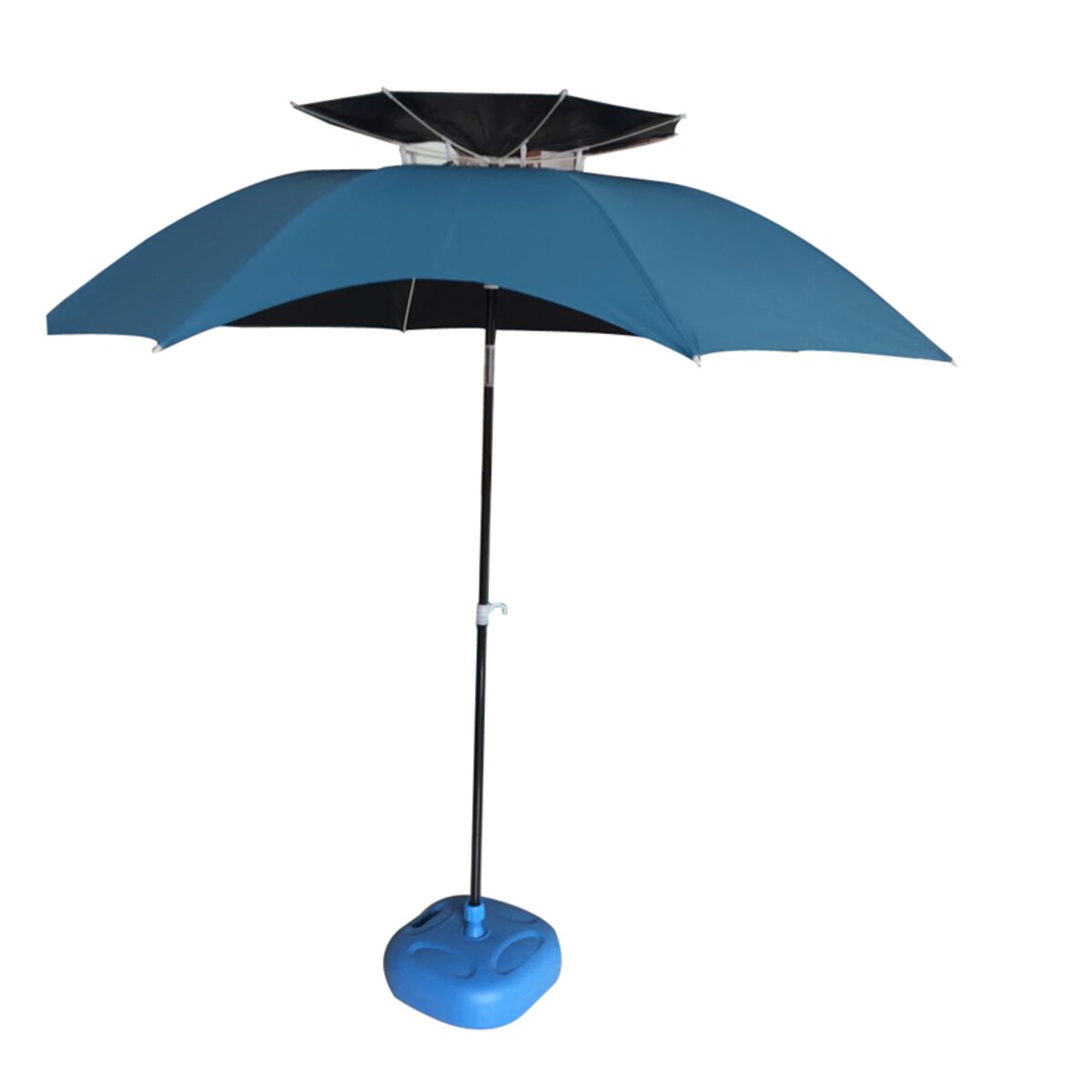 Custom 2.2m Double-Canopy Fishing Umbrella with Ground Stake