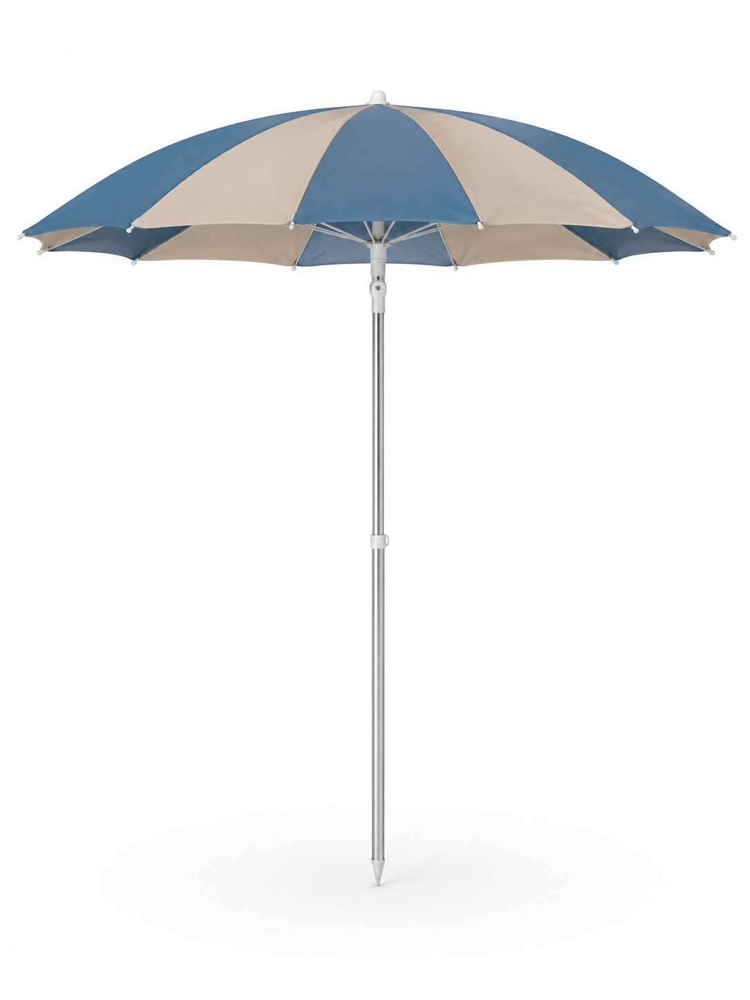 Custom 2 m Striped Beach Umbrella with Tilt Aluminium Pole