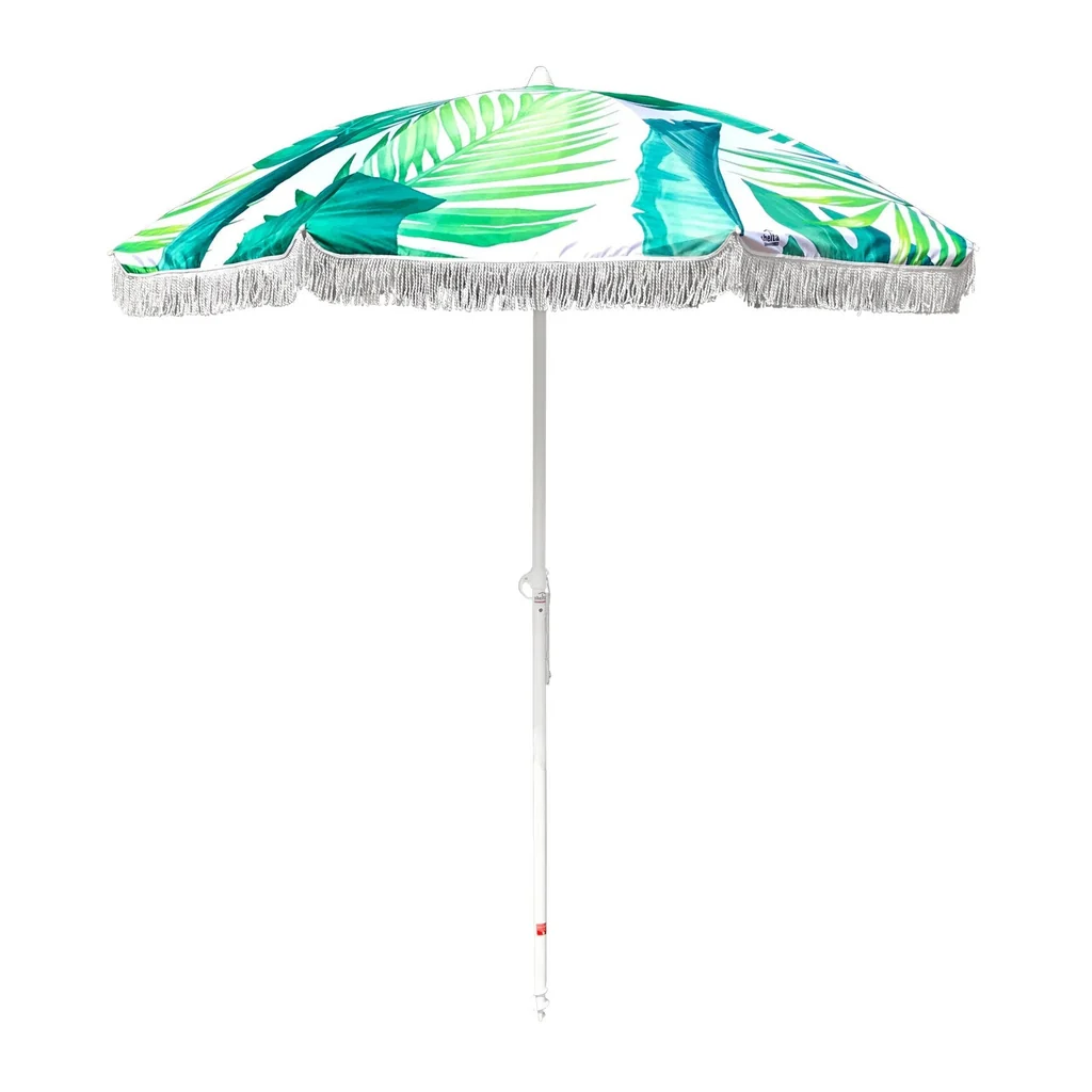 Custom 220cm Vented Beach Umbrella with Tilt and Sand Auger Pole