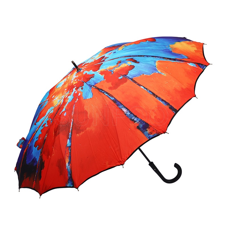 Custom 23 Inch 16-Rib Full-Canopy Printed Promotional Umbrella