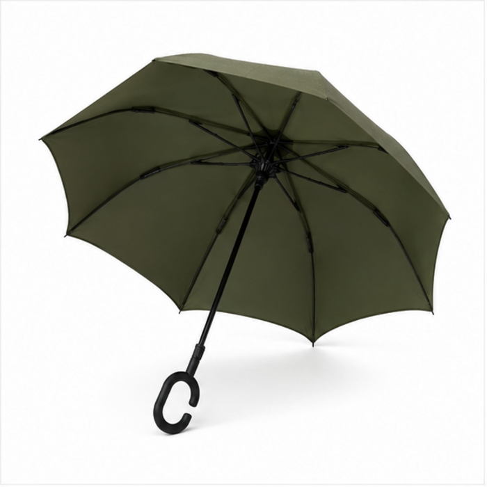 Custom 23-Inch Reverse Folding Umbrella with C Handle
