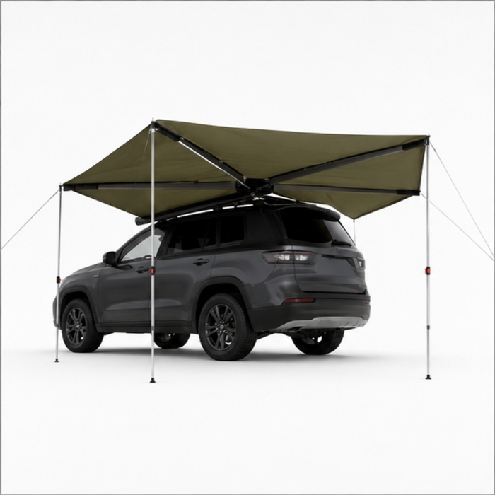Custom 270-Degree Vehicle Side Awning with Aluminium Arms