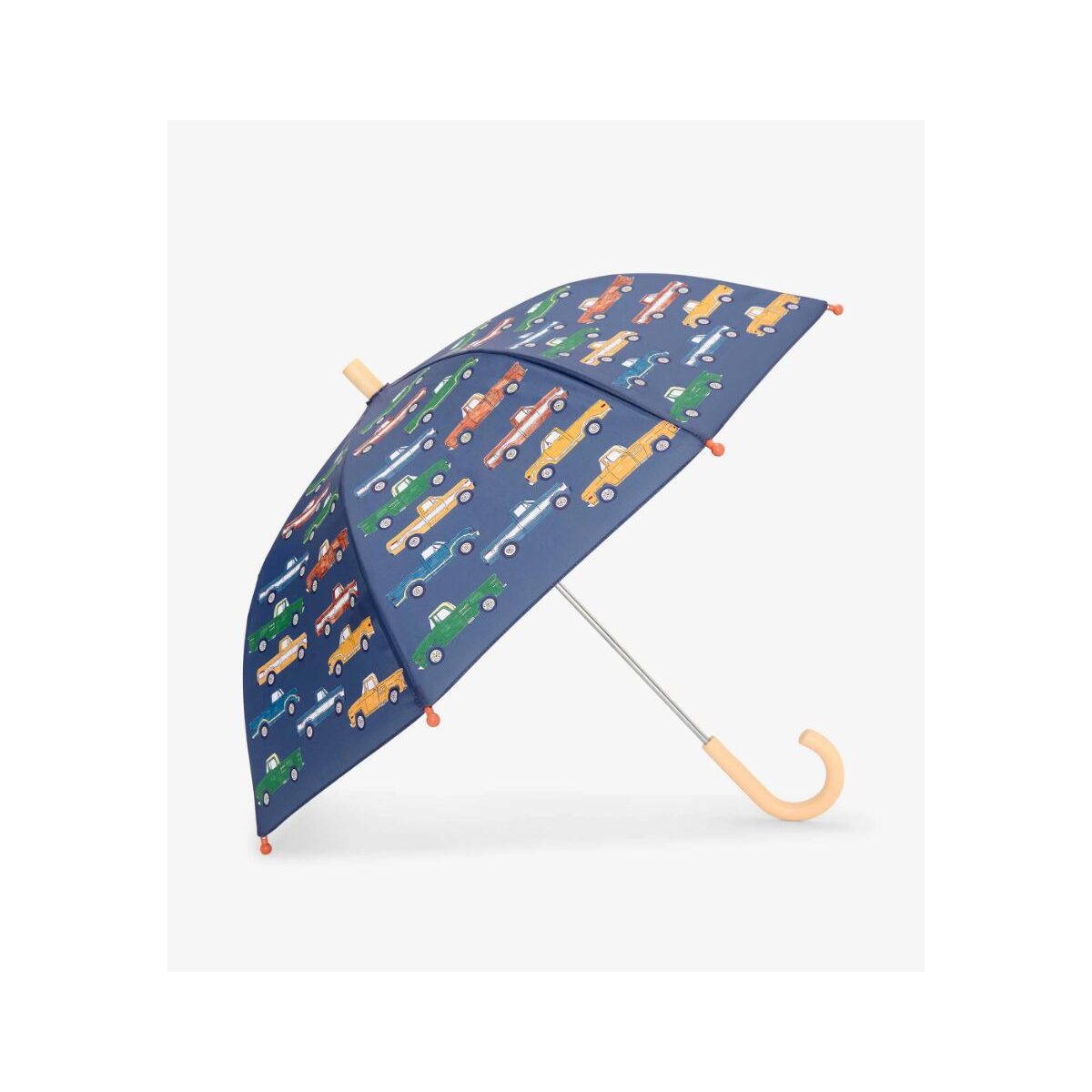 Custom 28in Kids Truck Print Umbrella with Wooden Hook Handle
