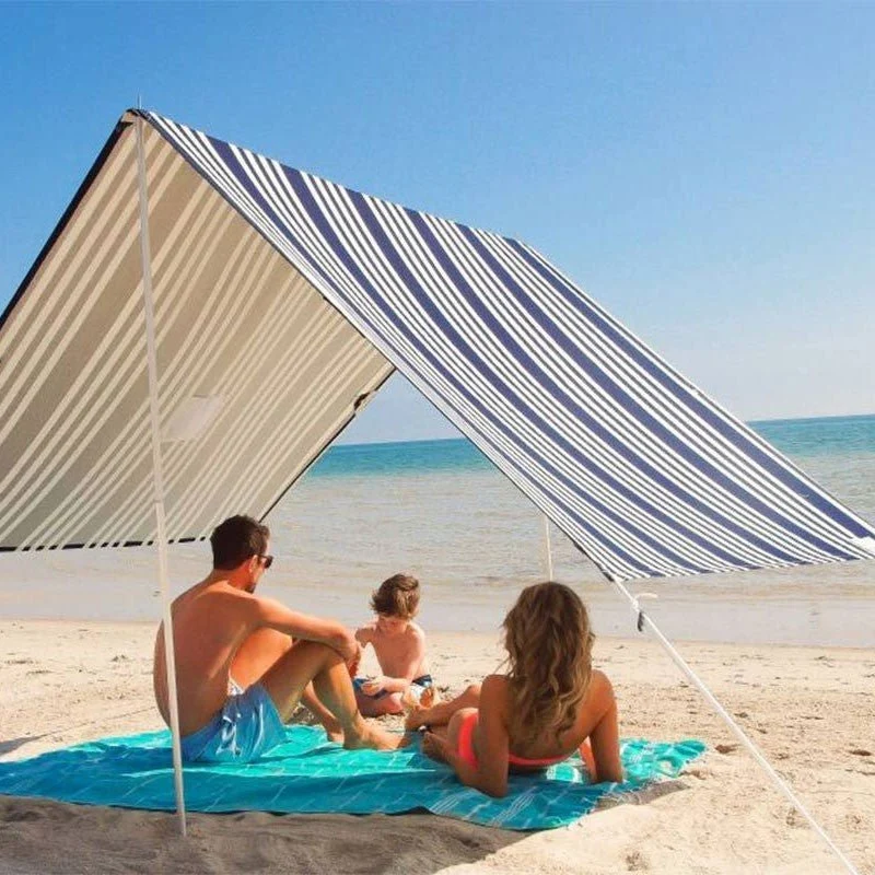 Custom 330 x 180 cm Portable Beach Shade with Aluminium Poles