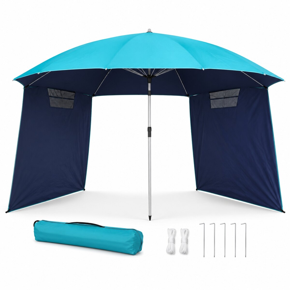 Custom 6.5FT Beach Shelter Umbrella with Side Panels