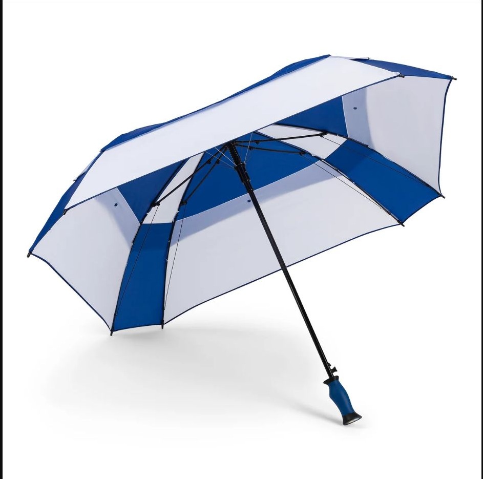Custom 62 Inch Square Vented Golf Umbrella with Soft Gel Grip