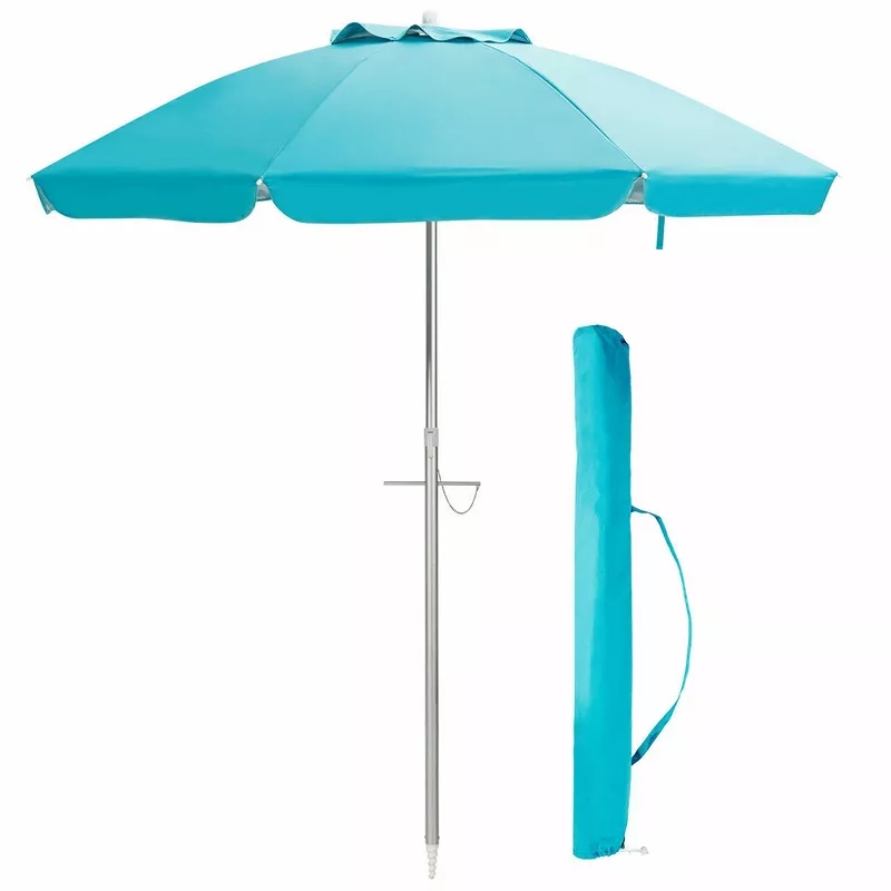 Custom 6FT UPF 50+ Double-Canopy Beach Umbrella with Tilt