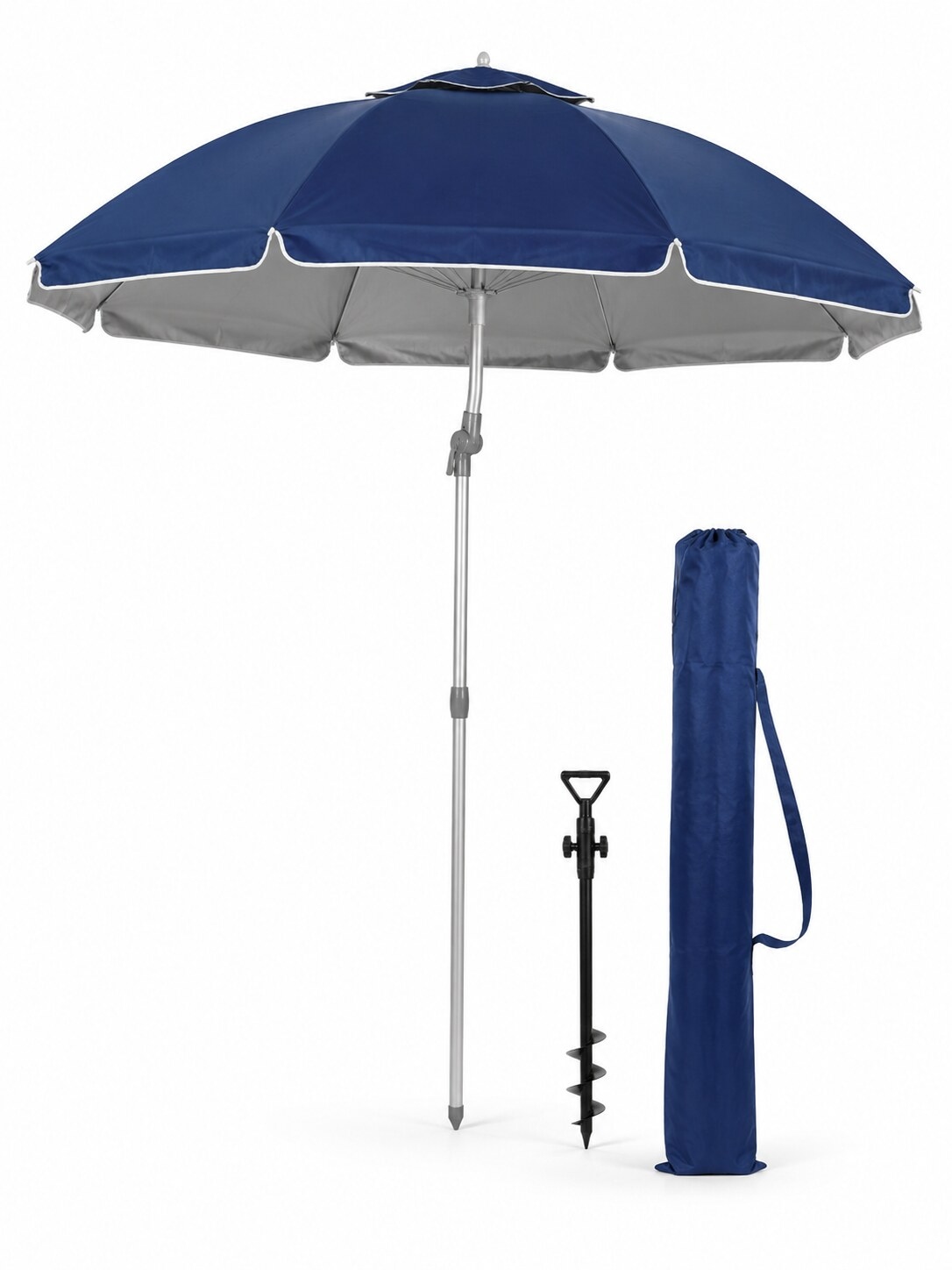 Custom 7 ft Beach Umbrella with Removable Sand Anchor and Tilt