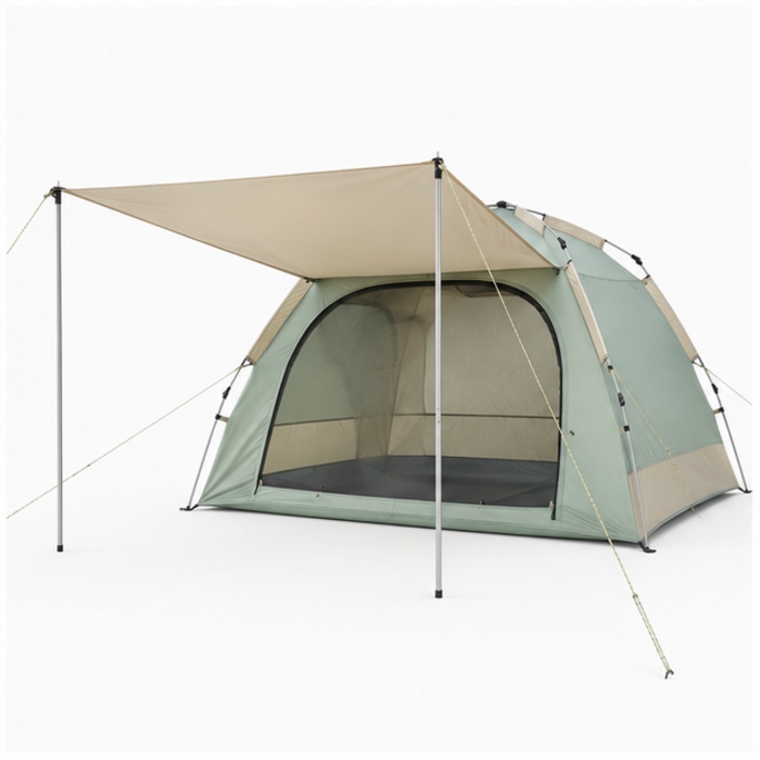 Custom Beach Tent with Extended Awning and Aluminium Poles