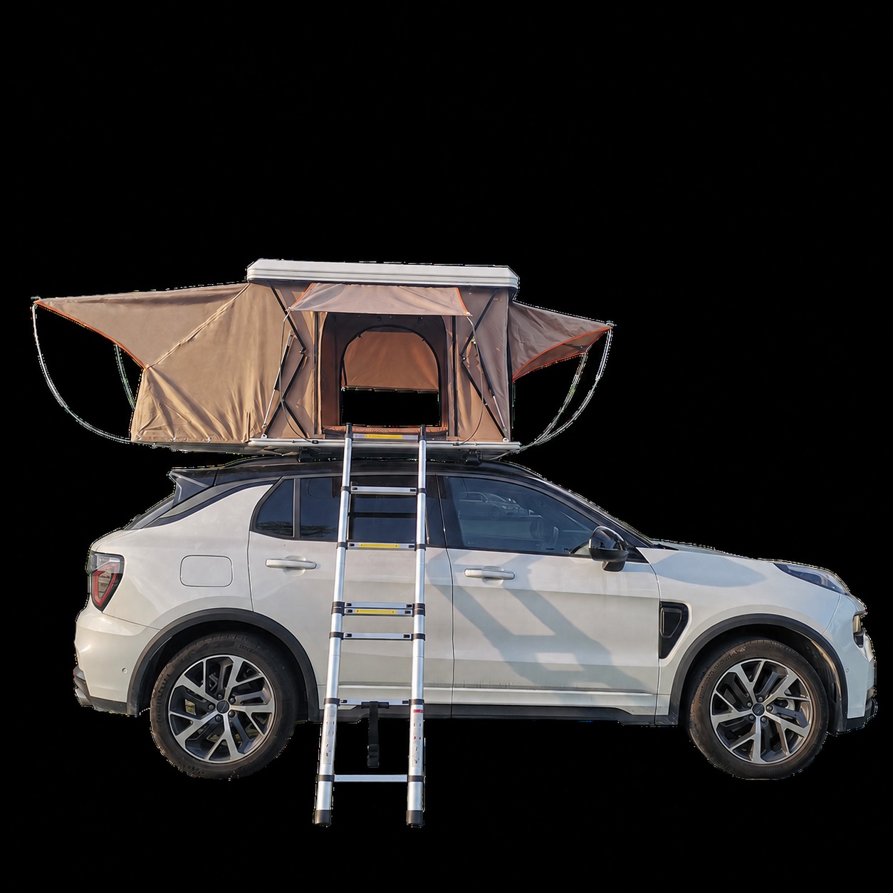 Custom Compact 2-Person Soft-Shell Rooftop Tent with Aluminium Ladder