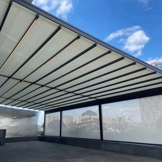 Custom Motorized Retractable PVC Car Shade Canopy with Aluminium Frame