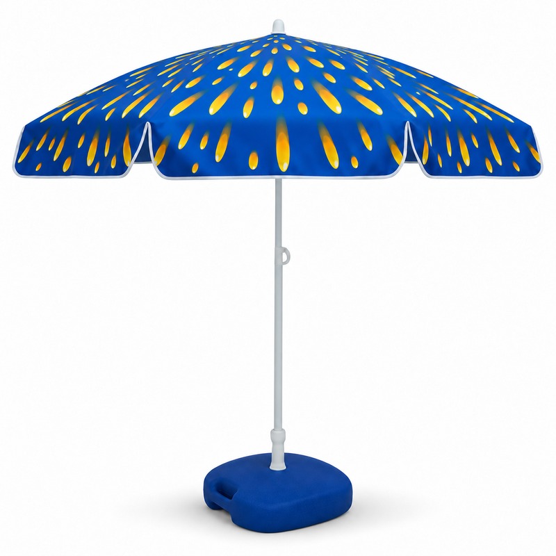 Custom Printed Beach Umbrella with Valance and Tilt
