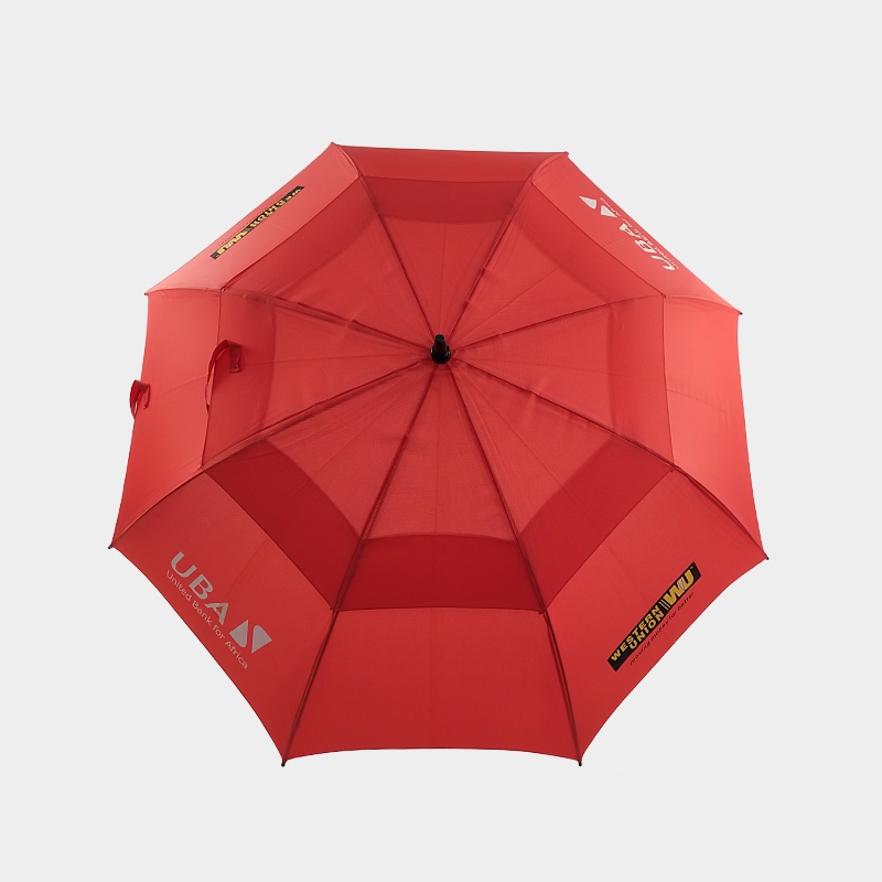 Custom Vented Golf Umbrella with Long Handle and Pongee Canopy