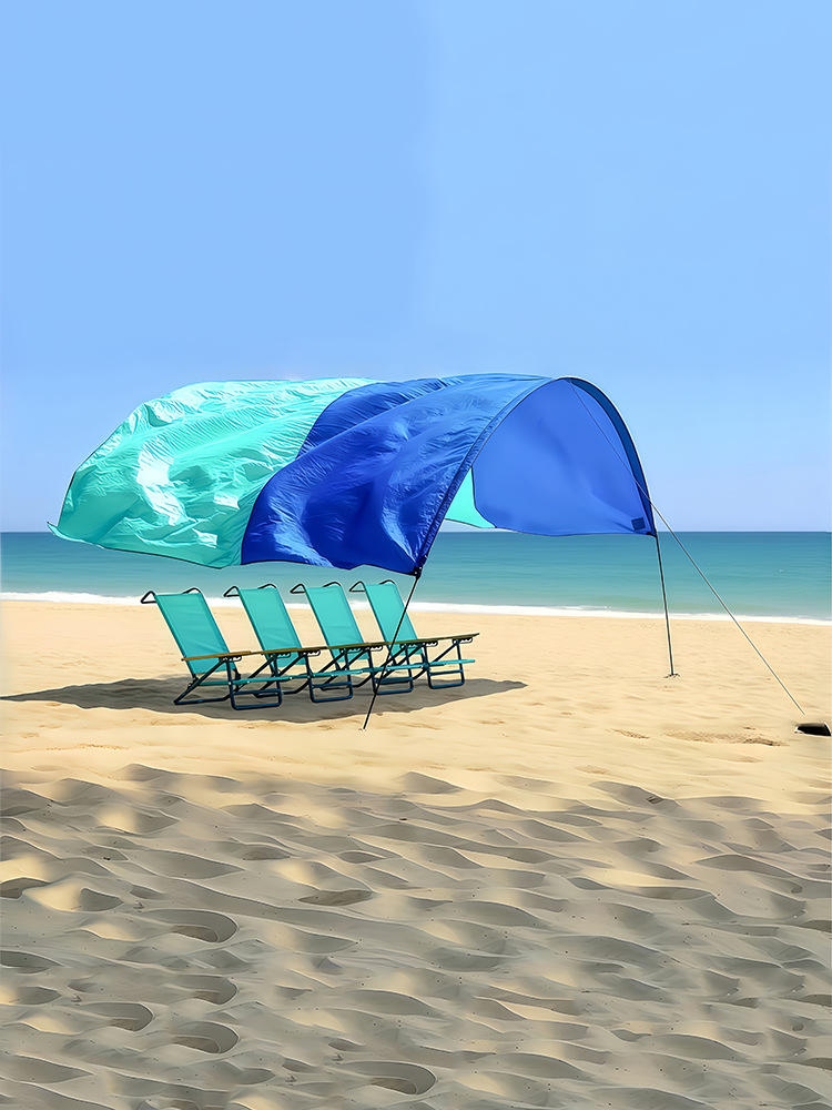 Custom Wind-Powered Auto-Deploy Beach Tent Canopy with Aluminium-Alloy Poles