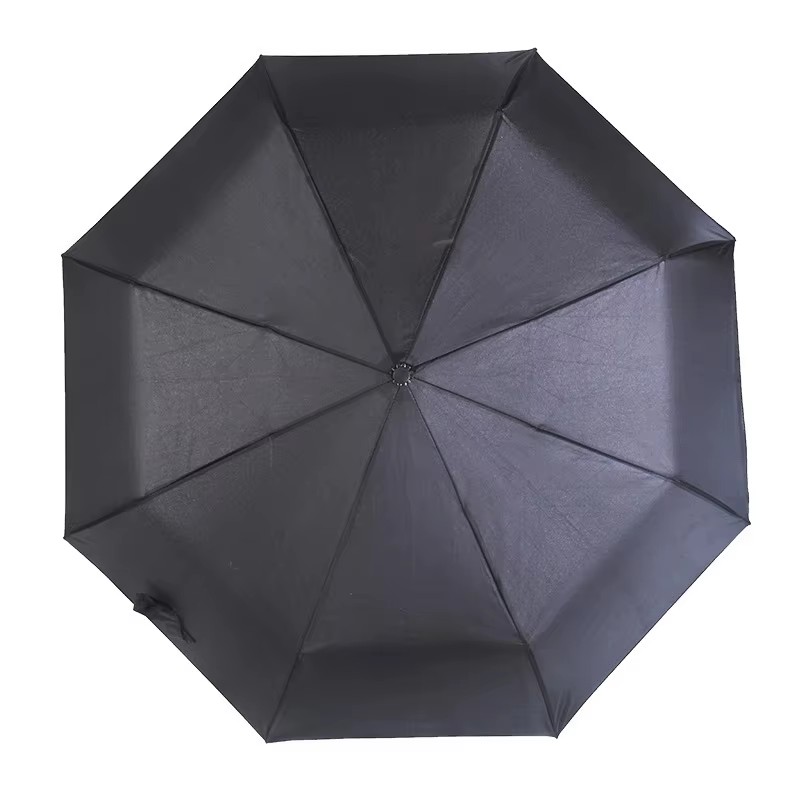Customizable Advertising Umbrella Fully Automatic Three-Fold Design Portable Windproof Rubber-Coated Multi-Color Handle Business