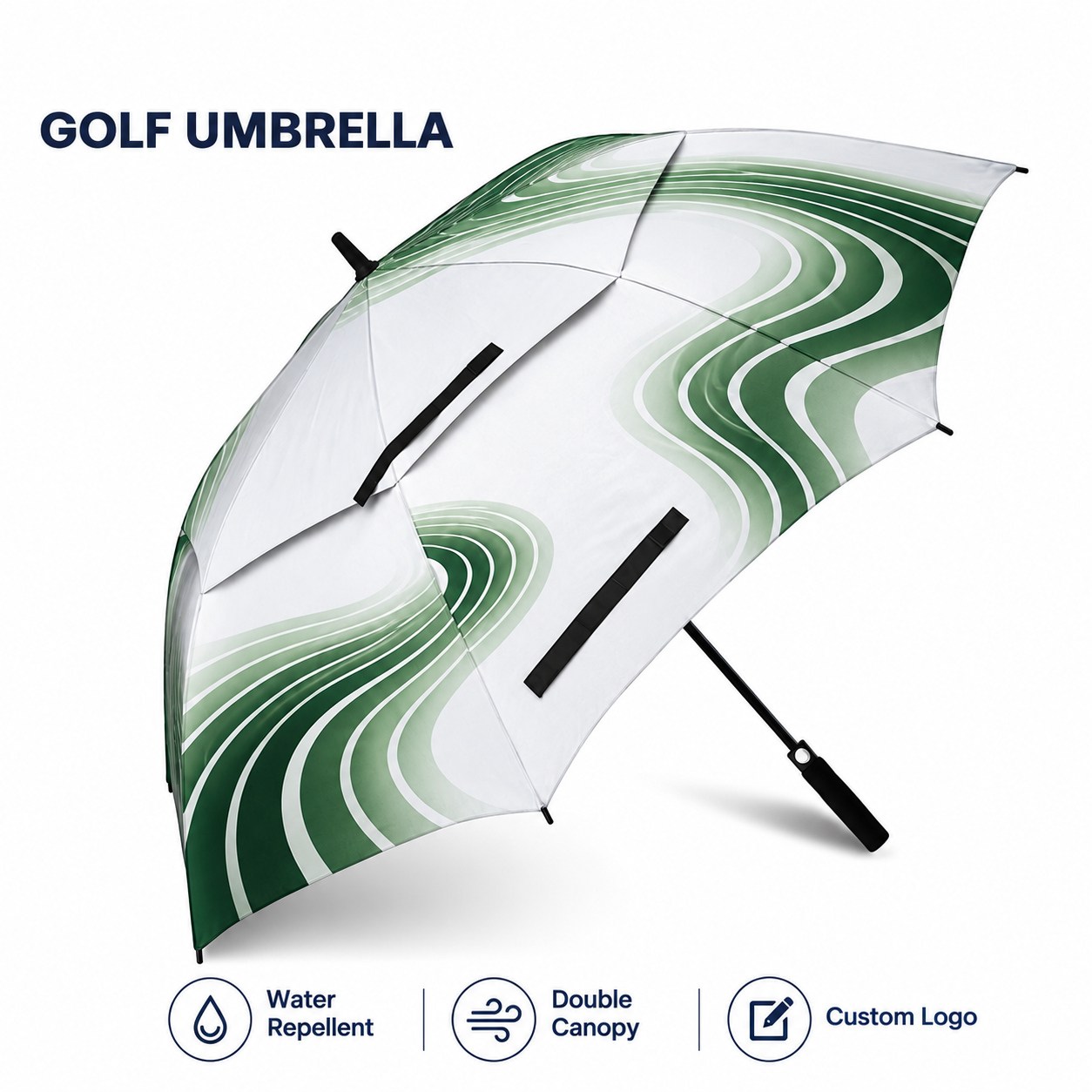 Double Canopy Golf Umbrella with Custom Logo