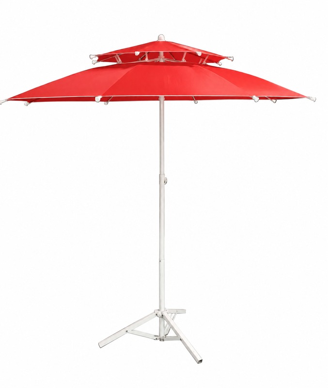 Double Canopy Patio Umbrella with Oxford Fabric and Fiberglass Ribs