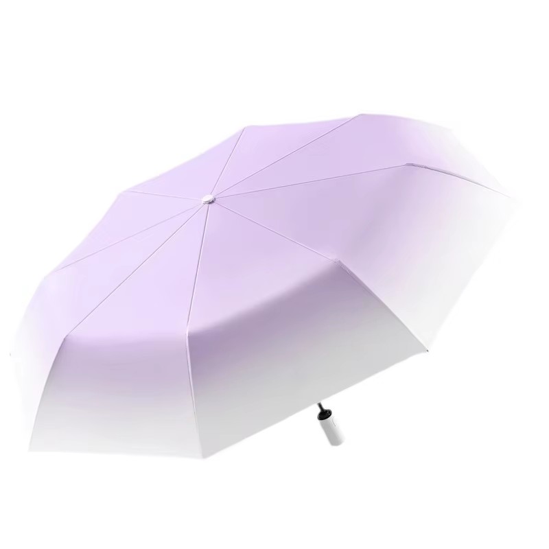 Fully Auto Gradient 3‑Fold Women Umbrella,UPF50+ UV Protection,Iron Ribs,Sun‑Rain Dual‑Use