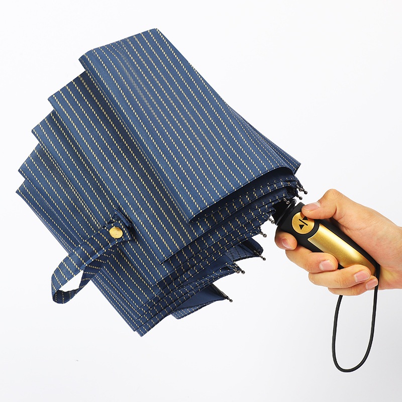 Large 10-Rib Fully Automatic Striped Folding Umbrella