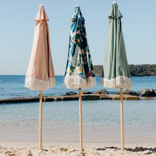 Luxury Tassel Fringe Beach Umbrella Vibrant Stylish for Patio