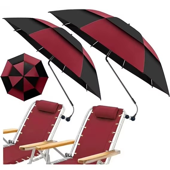 New Cross‑Border Outdoor Sunshade Umbrella, Steel Rod Bracket, Impact Cloth for Fishing Beach Stroller Folding