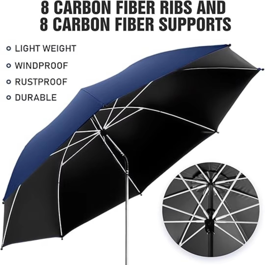 Outdoor Foldable Sun Umbrella, Detachable Bracket for Camping Fishing Stroller Beach Chair