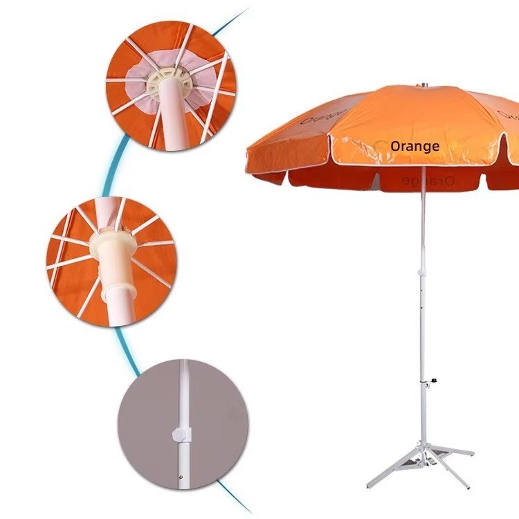 Oxford Fabric Beach Umbrella, Steel Frame, Custom Logo PVC Outdoor Patio Sunshade