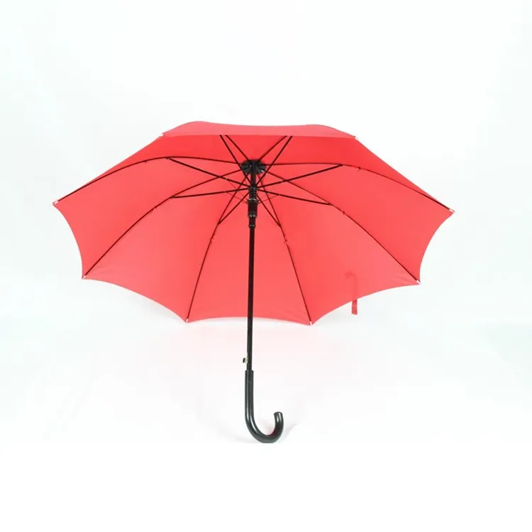 Red Long Straight UV Protection Umbrella