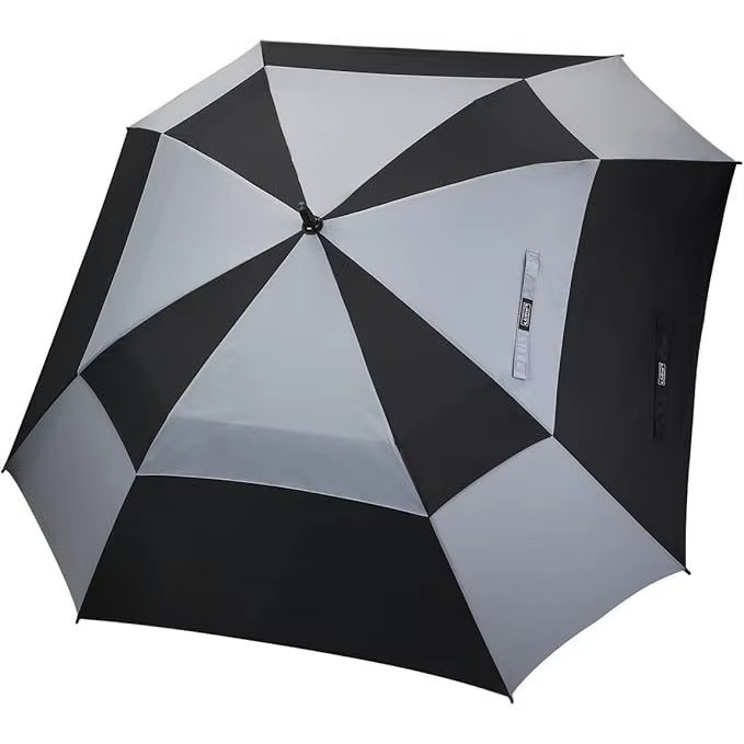 Semi‑automatic Wind‑Resistant Square Golf Umbrella, Business Style for Events Tournaments, 8‑Rib Double‑Layer Ventilation