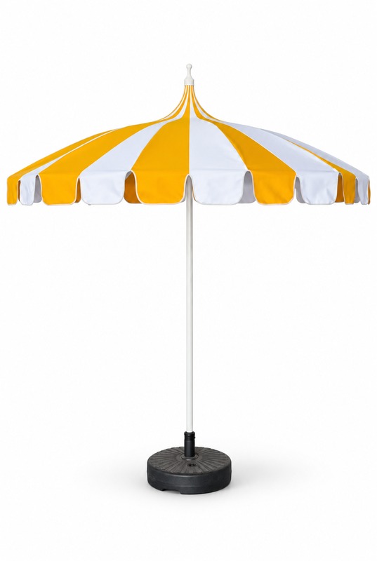 Striped Flat Pagoda Patio Umbrella with Centre Pole